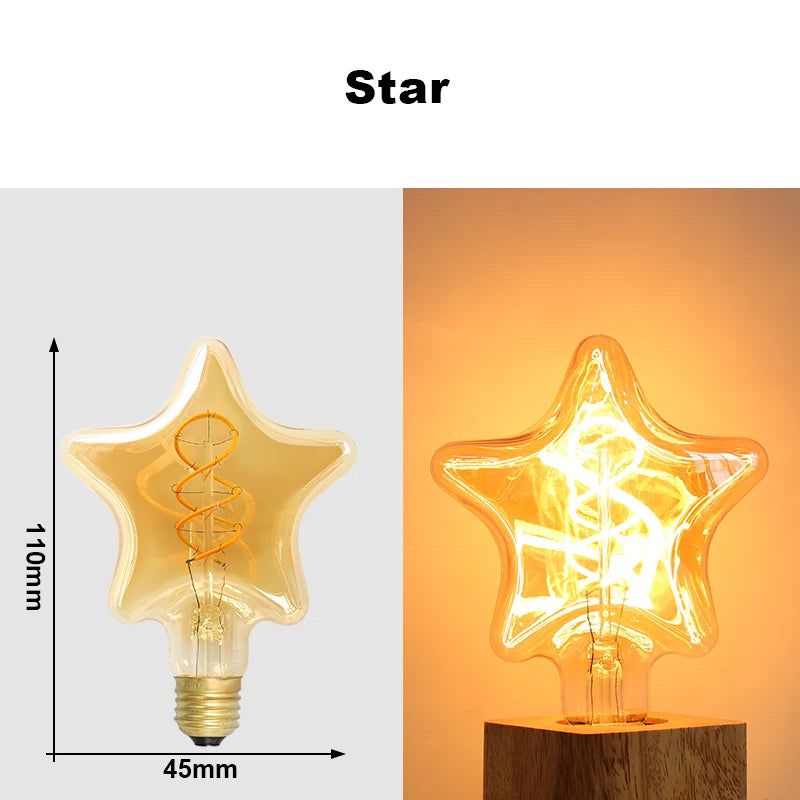 ampoules led décoratives transparentes spirale dorée vintage éclairage chambre salon écolier e27