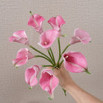 bouquets fleurs artificielles callas violettes blanches decoration mariage anniversaire intérieur