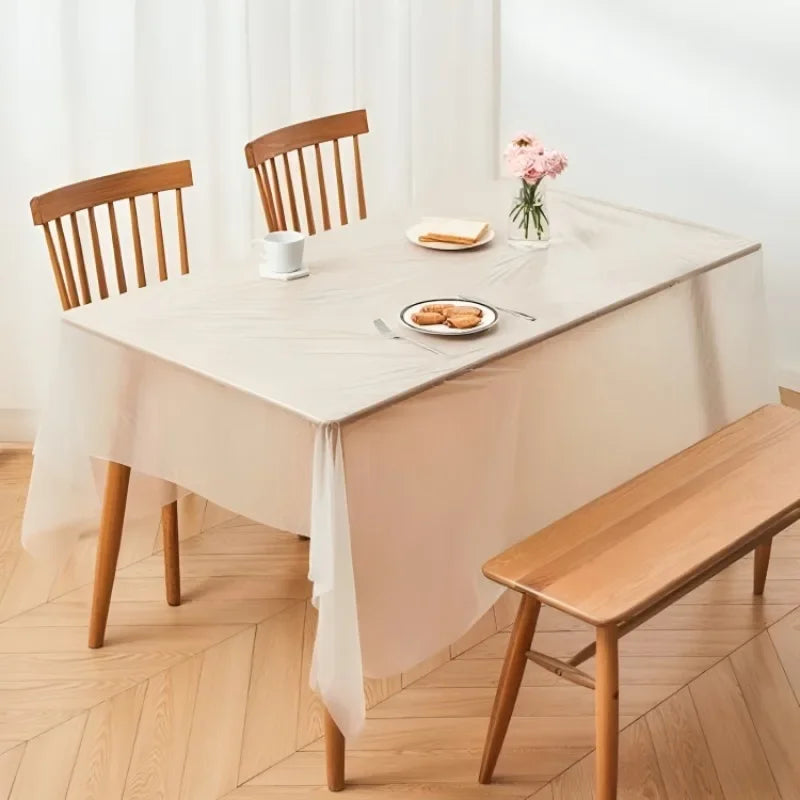 nappes jetables transparentes modernes 180cm lisses motifs carrés minimaliste fêtes empilées