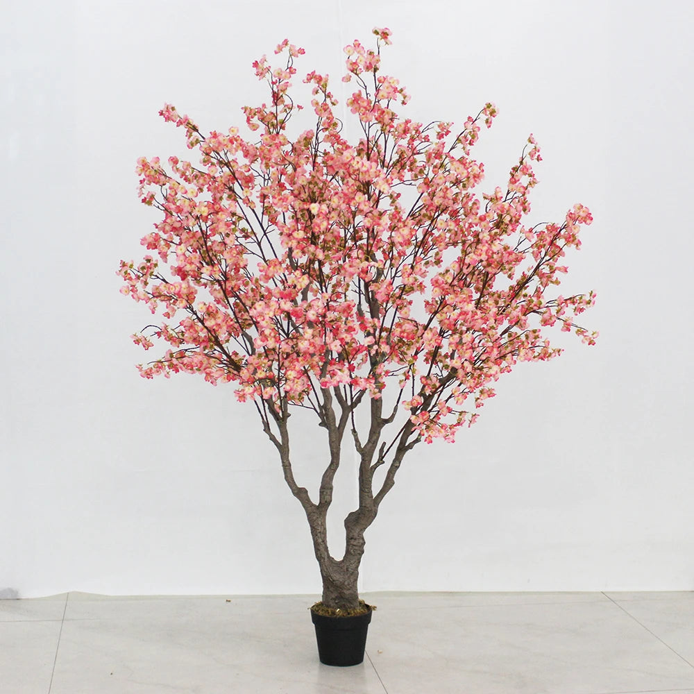 arbre decoratif artificiel fleurs rose vert decoration intérieur anniversaire diplome hautement realiste