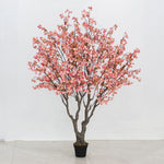 arbre decoratif artificiel fleurs rose vert decoration intérieur anniversaire diplome hautement realiste