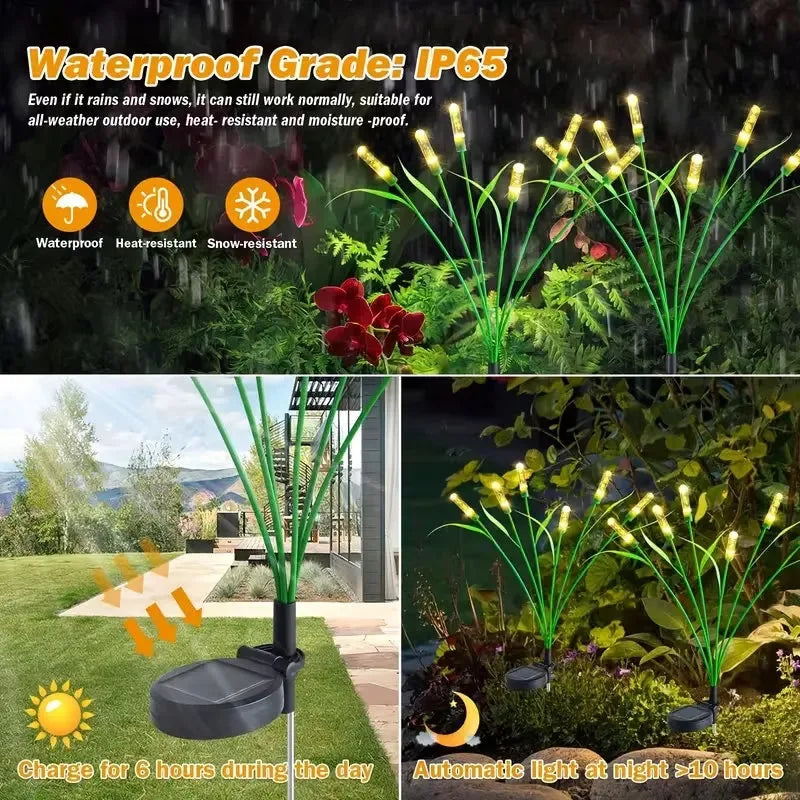 guirlande lumineuse solaire filaments vert jaune moderne semi transparente patio jardin fixée piquet