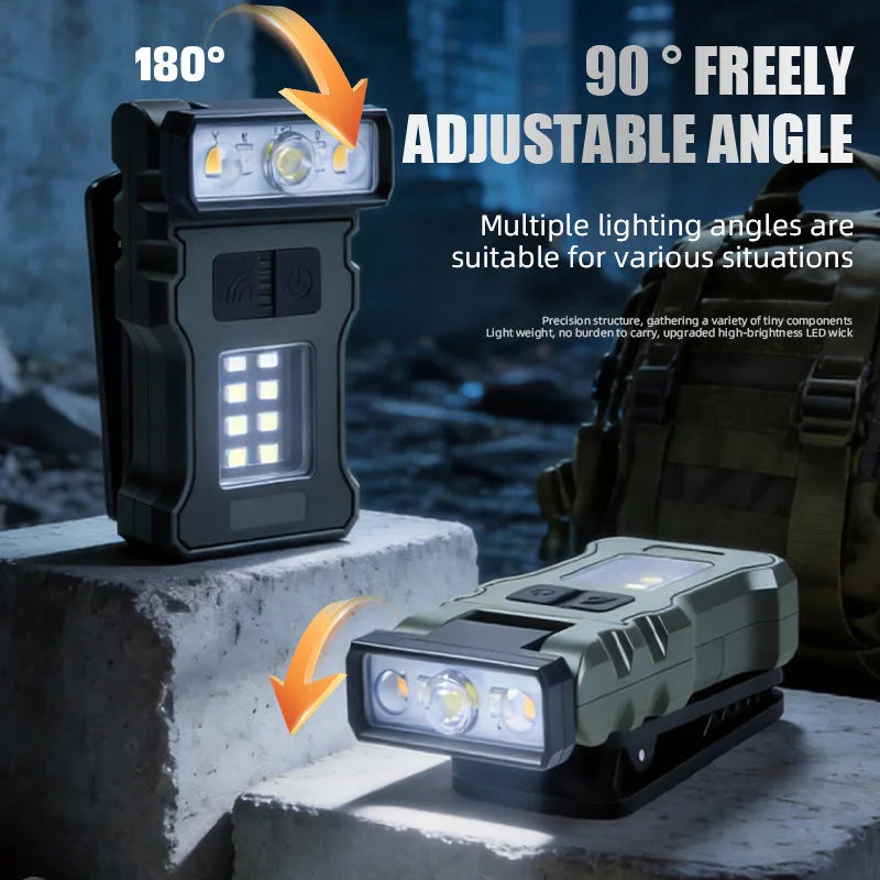 lampe frontale rechargeable usb vert olive noir tactique camping travail