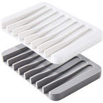 support savon silicone blanc gris rayures moderne facile nettoyer douche salle bain