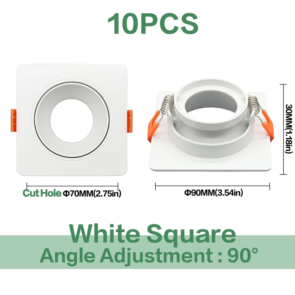 projecteurs led base gu10 gu5.3 blanc noir céramique moderne fixations arrière