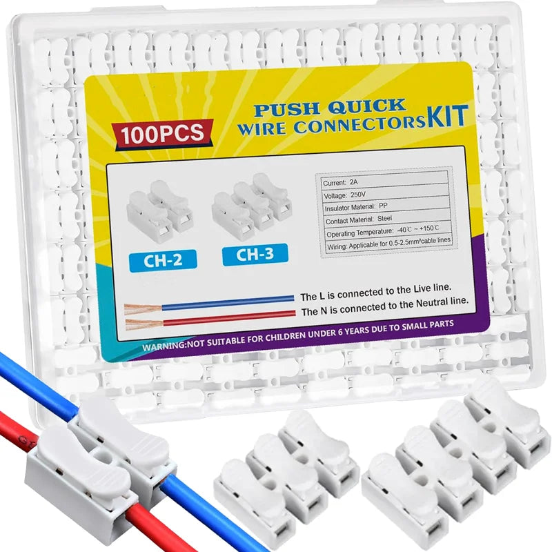 connecteurs blancs adhésifs câbles broches borniers fonctionnels led plat lisses basse tension