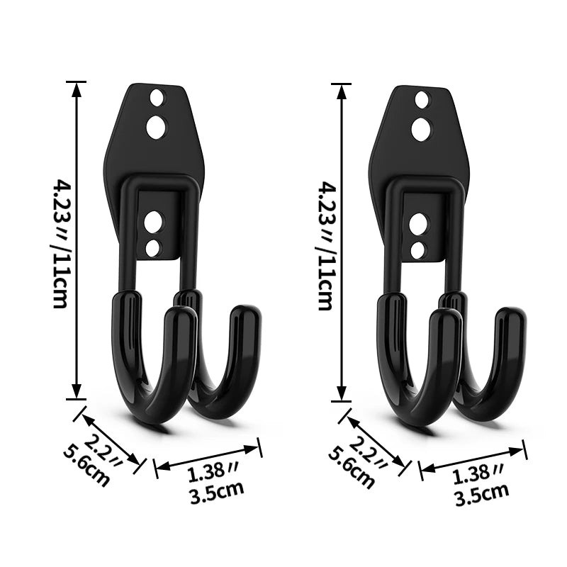 crochet mural acier noir support rangement outils garage vélo escabeau fixation vis