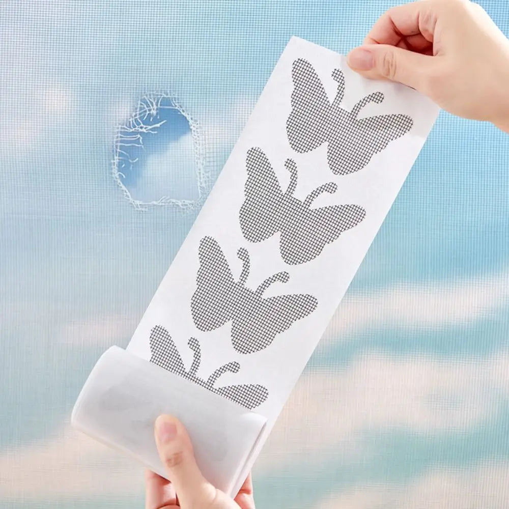 stickers adhésifs papillons gris clair protection fenêtre moderne décoration réparation moustiquaire anti insectes rouleau