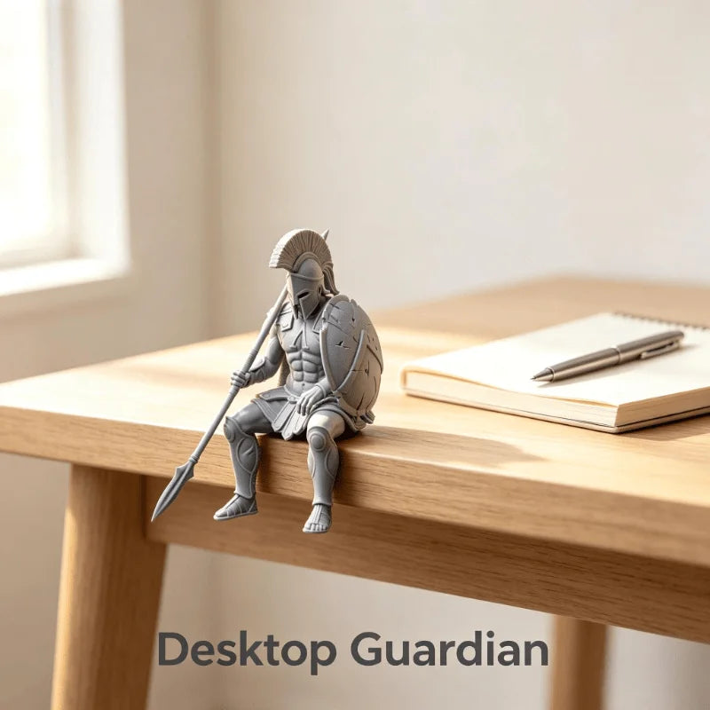 statue guerrier spartiate assis antique décoratif 3D impression texture musculaire armure