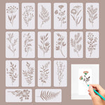 gabarits peinture fleurs feuilles papillons graphiques diy crafts blanc noir vert orange rose bruns