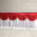 rideau moderne élégant bleu roi blanc satiné transparent événement mariage festivité