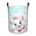 panier rangement pliable motif chat rose blanc linge jouets enfant coton
