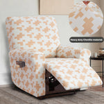 housse fauteuil inclinable beige clair tissu petits points noirs protection siège salon moderne extensible