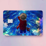 autocollants protection carte bancaire one piece anime personnages dessin animé multicolore adhésifs cartes visite