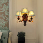 lampe murale classique fer forgé tissu rouge vert bleu marron