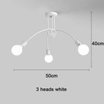 lustre moderne noir blanc doré branches métal ampoules led crochets chambre salon
