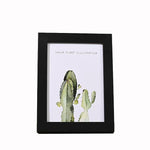 cadre photo moderne bois naturel illustrations plantes cactus fleurs transparent noir blanc A4 15X20cm