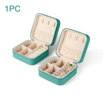 boîte bijoux velours beige portable moderne zippée rose blanche verte