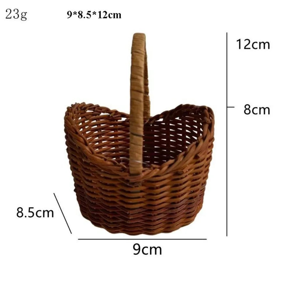panier tressé marron clair poignée utilisation multiple réutilisable traditionnel maison fleurs rangement
