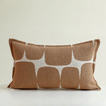 housse coussin polyester géométrique marron beige blanc moderne 30x50cm decoration intérieure