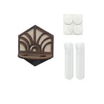 porte plantes moderne porte clés adhésifs hexagonnels motifs géométriques plantes artificielles marron foncé minimaliste