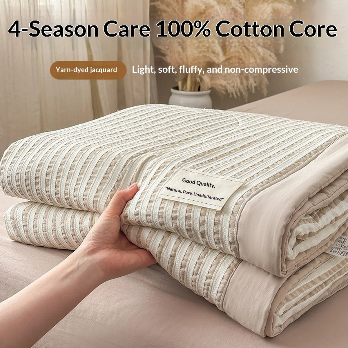 couette d'été coton 100 tissée rayures moderne blanche jacquard respirante été adultes maison