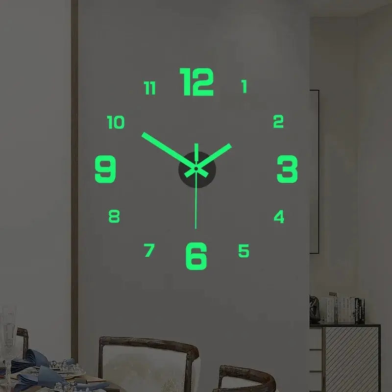 horloge murale moderne chiffres relief couleur vert noir blanc gris minimaliste