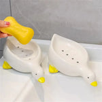 porte savon canard blanc jaune moderne salle bain douche évier