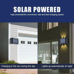 lumière solaire murale moderne 12 led blanc chaud ip65 étancheextérieur jardin décoration