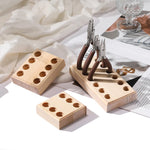 rangement outils bijouterie 12 trous bois naturel surface lisse rustique minimaliste pinceaux