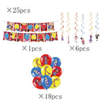 ensemble décoration anniversaire cirque numérique vaisselle papier assiettes gobelets serviettes nappe décorations multicolores