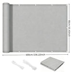 écran confidentialité gris moderne toile imperméable corde pinces uv protection balcon 80x300cm