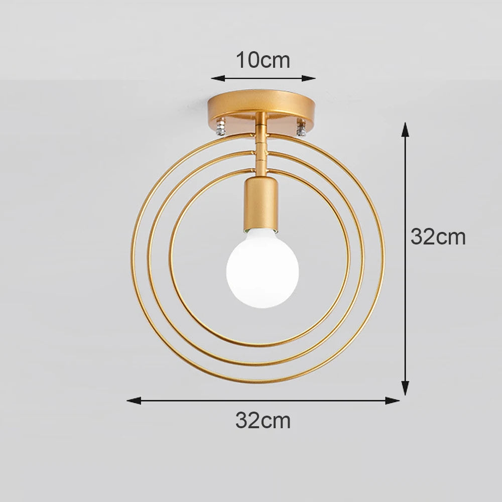 lampe moderne or structure métallique géométrique éclairage quotidien chambre cuisine salle manger entree