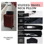 oreiller voyage velours rose pâle confortable épaulières ajustables sac dos portable compressible coton polyester