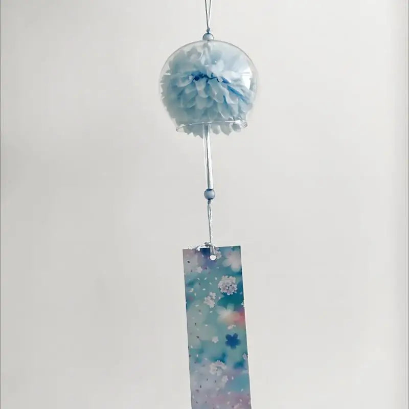 boule fleurs suspendue transparente moderne couleurs rose violet blanc bleu jaune cordelette decoration maison