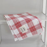 serviettes cuisine carreaux blanc rouge bleu tissé classique opaques
