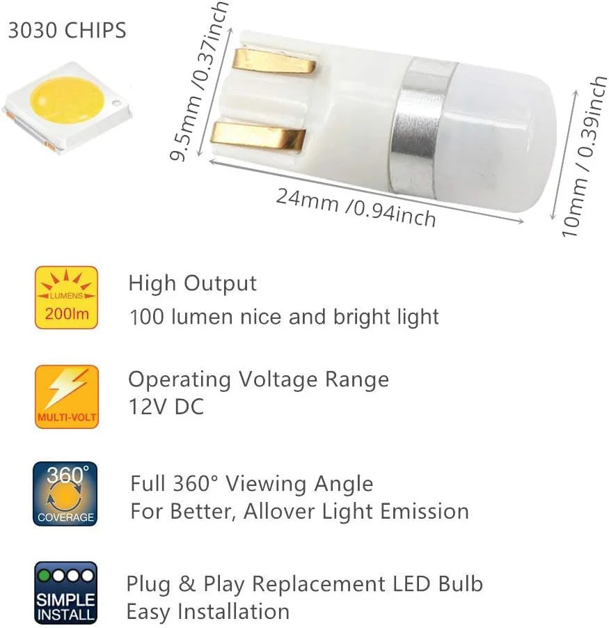 ampoules led blanc modernes twist lock socket 12v instrumentation voiture pack