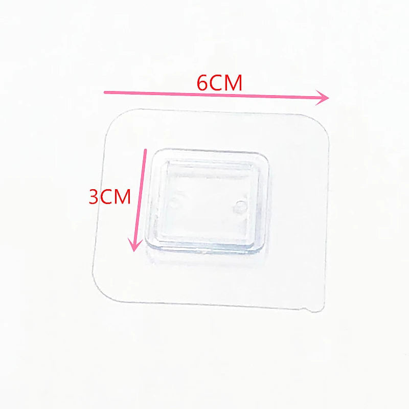 support fixation transparent adhésif moderne étagère cuisine salle bains auto collant patch fixations