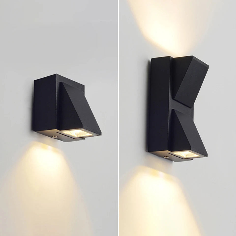 luminaire mural extérieur noir moderne deux puissances 3w 6w ip66