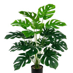plantes artificielles grandes feuilles vertes blancs moderne tropicale décoration mur extérieur accrochées