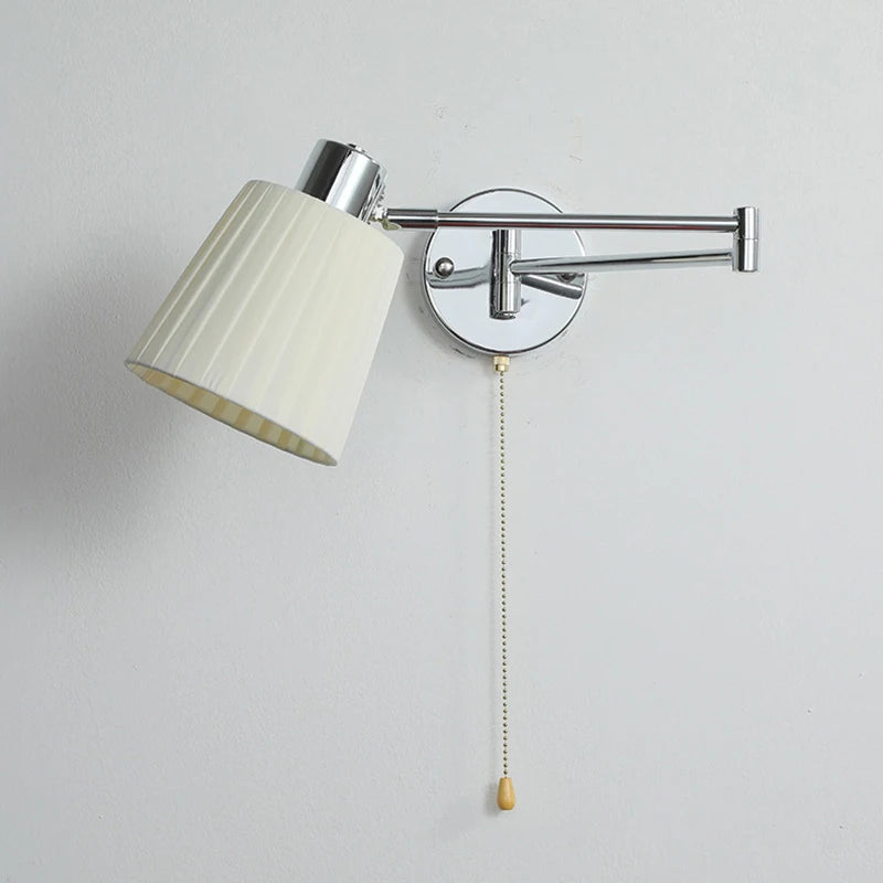 lampe murale articulée chrome plissée éclairage quotidien moderne interrupteur cordonversible