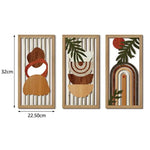 panneaux decoratifs bois clair geometrie feuilles palmier boheme moderne minimalist arcs formes abstraites