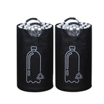 sac rangement pliable bouteilles recyclage 82l 115l moderne pratique poignées métalliques opaques illustration recyclable
