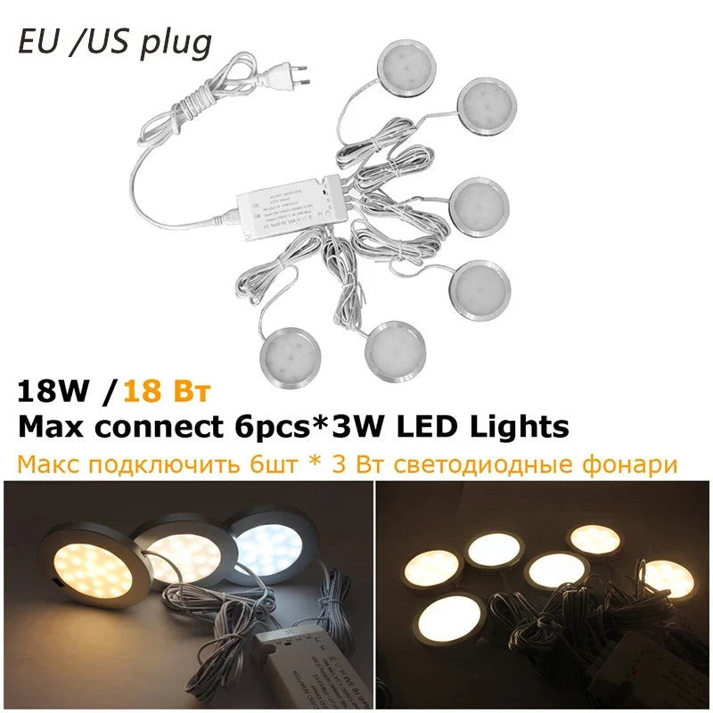 lampe led armoire cuisine éclairage sous meuble intérieur blanc autocollant adaptateur secteur