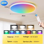 lampe led moderne blanc télécommande facile.surface mount 30w 40w 50w