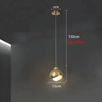 suspension pendentif verre noir doré moderne éclairage chambre salle manger lumière mat opaques