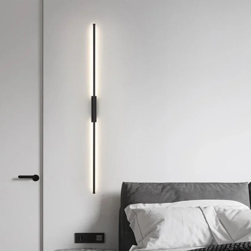 lampes murales led modernes minimaliste noir blanc chaud 60cm 80cm 100cm chambre cuisine salle