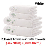 serviettes bambou brodées vert violet rose blanc classiques absorbantes maison