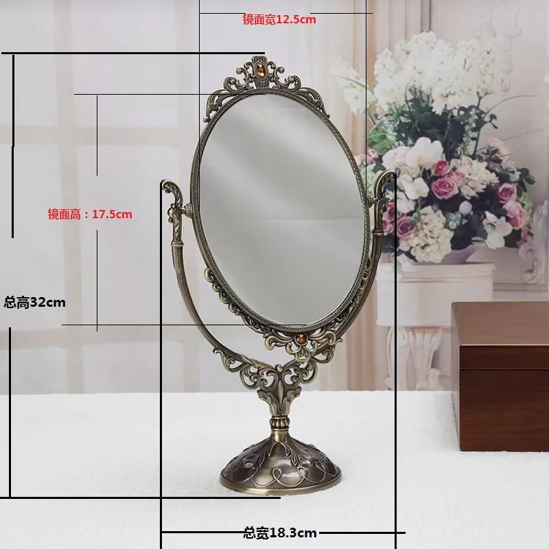 miroir ovale or floral classique dressing sans luminaire rotationnable maison