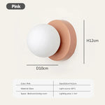 applique murale moderne sphère translucide vert olive beige rose rouge noir